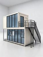 Villa Prefabbricata / Casa Vacanze / Ufficio / Caffetteria Modulare con Parete in Vetro, Edificio Prefabbricato Smontabile