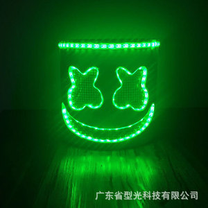 Masque de tête en coton éponge lumineux à LED, en matériau EVA, accessoire de scène, costume de DJ pour festival de musique - Product Image 4