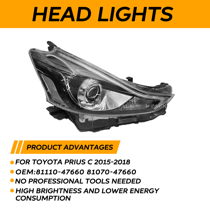 黒のプリウス LEDヘッドライト I-PACK 新登場 自動車部品 LEDヘッドライト 81110-47660 81070-47660