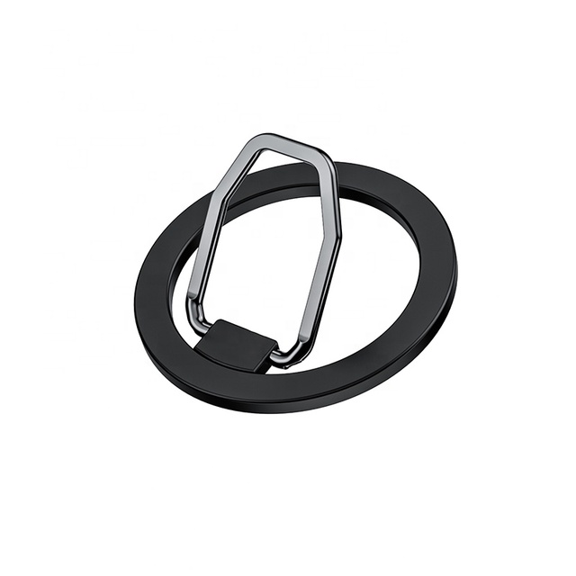 Double Sided Magnetic Aluminum Alloy Foldable Gym Phone Holder with Ring Finger Grip for iPhone 16 Pro