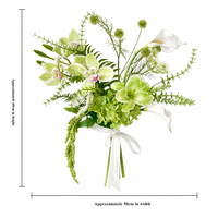 Buket Pengantin Buatan, Anggrek Cymbidium Sutra Calla Lily Buket Tangan untuk Pengantin Pemotretan Upacara Pernikahan.