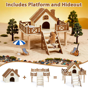 Casa de Madera para Hámster con Escaleras, Villa Multifuncional para Actividades de Mascotas, para Hámsters Pequeños, Uso en Interiores - Product Image 2