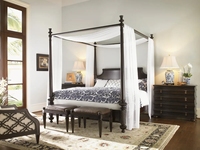 Lit à baldaquin classique en bois massif avec baldaquin haut, design traditionnel sculpté à la main, taille king réglable pour chambre à coucher, lit mural