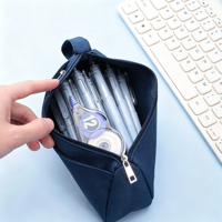 Étui à crayons personnalisé avec logo, grande capacité, sac à stylos pour les enfants à l'école, couleur unie, trousse de papeterie pour étudiants, vente en gros