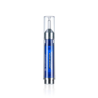 Flacon pompe airless en forme de seringue en PC de 7,5 ml, 10 ml, 15 ml avec épaule en aluminium – Contenant de luxe sous vide pour sérum et essence