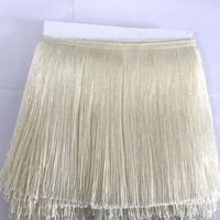 Frange en polyester soyeux brillant à lignes fines, 20 cm, frange en polyester à pampilles, dentelle pour robe de danse latine, 10 m/paquet