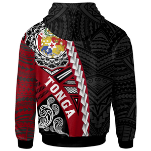 Sudadera con capucha personalizada Kolisi Tonga Atele Old Boys, estampado de Leones rojos, estilo largo de invierno con cremallera, poliéster antiarrugas 100% - Product Image 4