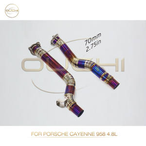 Tubo delantero de titanio OUCHI para Porsche Cayenne 958 4.8L tubos resonantes Porsche escape Auto performances partes - Product Image 6