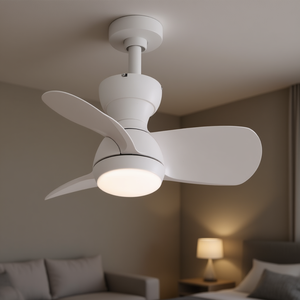 Ventilateur de plafond 23 pouces, moteur DC, 3 pales en ABS, lumière LED, télécommande, design moderne blanc, montage encastré - Product Image 2