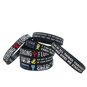 2024 NEW Christian Bible Verse Silicone Bracelets Philippians Ephesians Wristbands bracelet