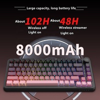 AJAZZ AK820 MAX PLUS Tri-Mode DIY Mechanical Gaming Keyboard Factory Black-Grey Theme with RGB Screen and Tortoiseshell Switch