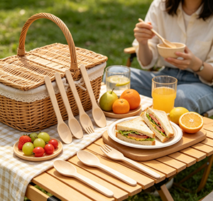 Boîte de pique-nique jetable en PP écologique à 5 compartiments, compatible micro-ondes, pour l'emballage alimentaire - Product Image 4