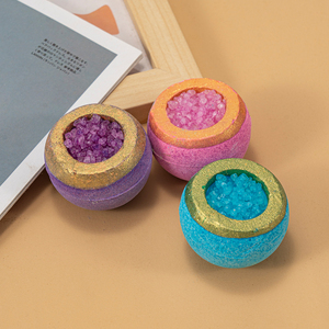 Vente en gros de produits de marque privée pour le bain en cristal scintillant doré au sel de mer Ingrédients biologiques de luxe pour le soulagement du stress Bain pour <span class=keywords><strong>bombe</strong></span> - Product Image 4