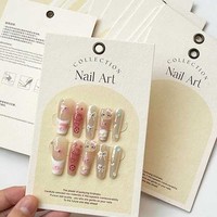 Cartes de présentation personnalisées pour faux ongles, emballage en papier en gros, cartes de présentation pour faux ongles, étiquette privée pour salon