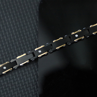 Bracelet pour homme Xinyashang, logo personnalisé, acier inoxydable noir et or, chaîne à maillons de luxe, bracelet tendance avec zircon 5A