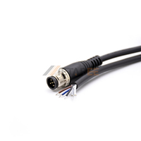 Connecteur étanche IP67 M12 de type L, 2, 3, 4, 5 broches, mâle/femelle, droit/angulaire, surmoulé, câble PVC/TPU 1m 2m 5m