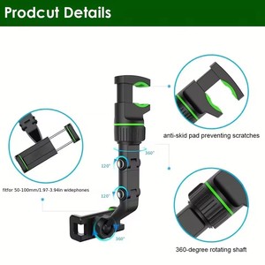 Soporte para Teléfono con Espejo Retrovisor 360 °   Soporte Giratorio y Retráctil para Teléfono Móvil en el Coche, Soporte Multifuncional para Espejo Retrovisor para Todos los Coches - Product Image 2