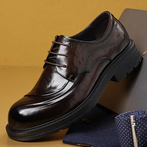 Chaussures pour hommes de style nouveau, chaussures en cuir décontractées pour affaires, avec semelles épaisses, en cuir véritable, respirantes, en cuir de vache. - Product Image 2