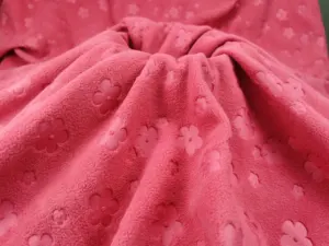 Tùy chỉnh dập nổi đan cực Fleece mềm chống Pill vải nhung cho áo khoác ngoài trời vải