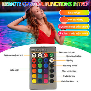 Lampe LED submersible encastrée pour <span class=keywords><strong>piscine</strong></span> et spa, 3x3W, 9W, mini D90mm, RGB, télécommande RF, en plastique - Product Image 5