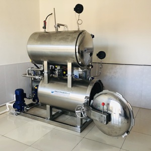 Điều kiện mới bán tự động ngang thức ăn vật nuôi vặn lại máy hơi nước khử trùng Thịt đóng hộp lõi với PLC thành phần - Product Image 2