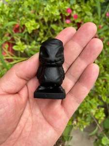 Commercio all'ingrosso guarigione naturale pietra di cristallo intaglio ossidiana nera personaggio dei cartoni animati sculture animali sculture pokeman <span class=keywords><strong>pikachu</strong></span> - Product Image 6