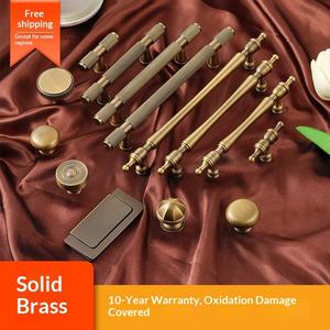 Hot <b>Sale</b> Hardware All Brass European Style Strip Shape <b>Wardrobe</b> Cabinet Door Antique Bronze <b>Single</b> Hole Handle Vintage Drawer - Product Image 2