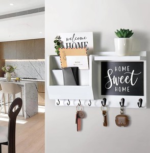 <span class=keywords><strong>Porte</strong></span>-clés et <span class=keywords><strong>porte</strong></span>-<span class=keywords><strong>courrier</strong></span> <span class=keywords><strong>mural</strong></span> en bois moderne personnalisable blanc multifonctionnel pour la décoration de salon - Product Image 3