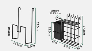 ชั้นวางของโลหะ2ชั้นสีดำสำหรับวางจานชั้นวางของในครัวชั้นวางตากจาน - Product Image 5