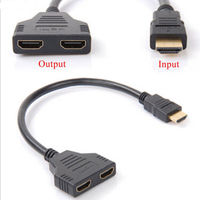 Cable Divisor de Video HDTV 1080P HD 1 Entrada 2 Salidas, Adaptador Convertidor Macho a Doble Hembra para TV, PC, Monitor, Proyector