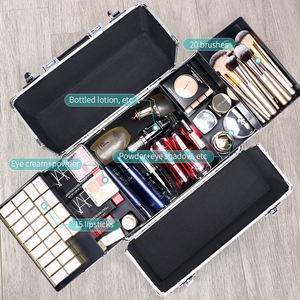 Professional Multi-Layer Aluminum Makeup Storage Case With Wheels Portable Durable Beauty Cosmetic Organizer For Salon Use - Product Image 3
