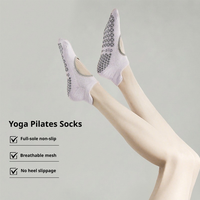 Chaussettes de yoga fines d'été antidérapantes professionnelles pour femmes, spécifiques au Pilates, en coton, longueur cheville, motif uni, vente en gros