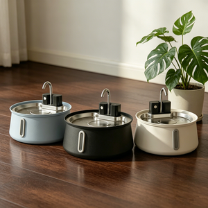 <span class=keywords><strong>Bebedero</strong></span> Automático Inalámbrico para Mascotas, Dispensador Inteligente de Agua y Comida para Perros y Gatos, con Batería, Tazón de Acero Inoxidable - Product Image 1