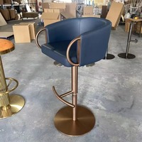 Moderner Luxus-Barhocker mit Schwerlast-Metallrahmen, Höhenverstellbar und Drehbar, für Gewerbliche Theken und Bars