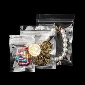 Sachets en plastique transparents refermables anti-odeur avec fermeture éclair et encoche de déchirement pour bonbons, noix, riz et chocolat - Product Image 4