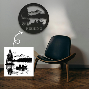 EffiPrint Plaque Murale Ronde Personnalisée en Fer Découpé au Laser de 16 Pouces avec Monogramme et Nom, Décoration Murale Extérieure, Cadeau de Mariage, Art Déco Familial - Product Image 1