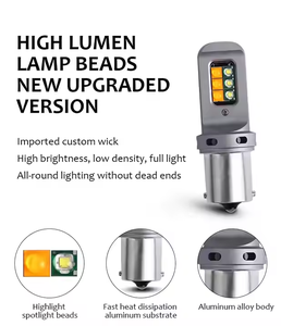 BA15S décodage clignotant LED bicolore 1156 7440 feux diurnes <span class=keywords><strong>CREE</strong></span> 12SMD lumière blanche et jaune - Product Image 4
