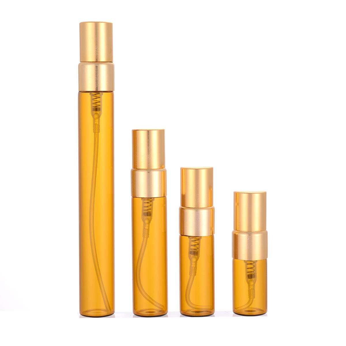 Bouteille ambre + dessus en aluminium d'or