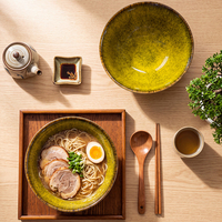 Ensemble de vaisselle de style japonais de 8 pouces, bol à riz en céramique réactive émaillée, bol à nouilles ramen créatif en céramique pour restaurant