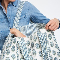 Sac fourre-tout matelassé en coton surdimensionné pour femme, motif imprimé bonbons, avec fermeture éclair, design personnalisé, multicolore, vente en gros