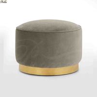Nouveau design, style moderne, fauteuil ottoman en velours doré à base ronde pour pédicure