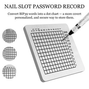 Frase de semilla Placa de acero BIP39 Palabras de recuperación Almacenamiento seguro, respaldo en frío para claves de criptomoneda - Product Image 2