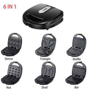 Grille-pain électrique à 2 tranches pour petit-déjeuner <span class=keywords><strong>Gaufrier</strong></span> professionnel <span class=keywords><strong>Noix</strong></span> Donut Sandwich Maker Grill avec plaques antiadhésives - Product Image 1