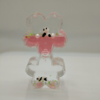 Acryl-Sakura-Kirschblüten-Flüssigkeits-Bewegungs-Bubbler-Timer mit Panda-Desktop-Dekor, individuelles Souvenir, Flüssigkeits-Sanduhr-Geschenk, Kunsthandwerk