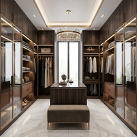 Système de dressing moderne sur mesure haut de gamme avec portes vitrées et éclairage LED intégré pour chambre et salon – Maison de luxe