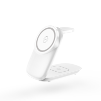Station de charge magnétique sans fil 3-en-1 pour montre, version mise à jour, support de charge rapide magnétique trois-en-un, station de charge de bureau
