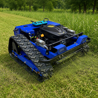 Tondeuse à gazon avec lame à neige réglable pour la coupe de l'herbe, tondeuse à gazon robotisée à chenilles télécommandée, à essence, de qualité commerciale
