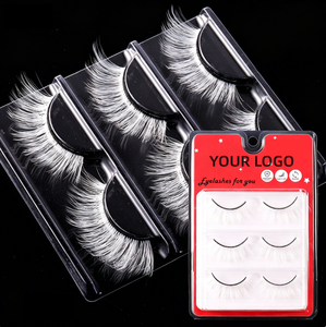 Faux cils blancs style européen et américain, naturels, fins, avec tige en coton noir, pour maquillage de scène et de fêtes, cils <span class=keywords><strong>Manga</strong></span> - Product Image 6