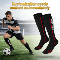 Chaussettes de football Elite Pro pour l'entraînement, semelle rembourrée antidérapante, jeunesse, printemps, lettres personnalisables, échantillon gratuit