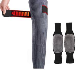 Bantalan lutut termal terlaris musim dingin dan penghangat legging bulu kelinci untuk orang tua tali bahan kasmir nyaman langsung - Product Image 3